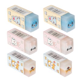Tabanzhe Rubber Erasers-6PCS Cute Animal Cartoon Pencil Eraser Novelty Fun Eraser Set for Kids Student Drawing Writing School Office Supplies Party Favors