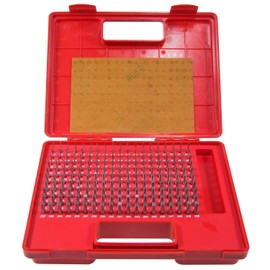 HFS(R) Steel Pin Gauges Set Minus Gage M1 with Plastic Case for Carpenters and Home Improvement 0.061-0.250" 190pcs