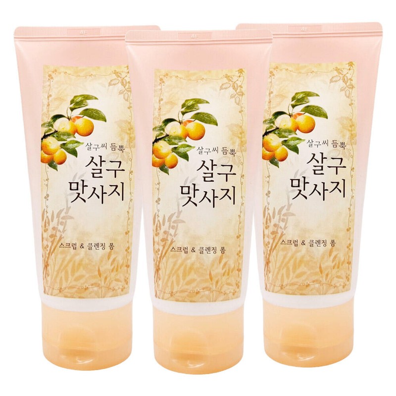 Debon 드봉 살구씨 듬뿍 살구맛사지 스크럽 클렌징 폼 120g x3개