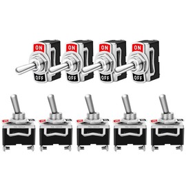 WANGCL Waterproof Toggle Switch Rocker Toggle Switch ON-Off 2 Position 2 Pins for Car Truck Boat CNC Lathes Medical Industrial Equipment Instrumentation Pack of 5