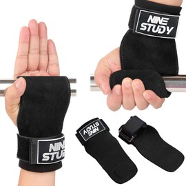 Wrist Straps for Weightlifting, Gym Gloves Straps, Wrist Wraps Support, Thicker Lifting Straps Leather, Weight Lifting Gloves for Protects Palms & Enhances Grip, Hand Gym Straps