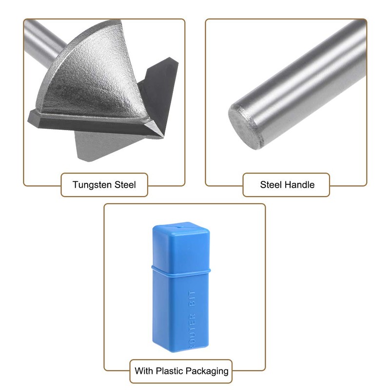 uxcell 90 Degree V-Groove Router Bit 32mm Dia with 6mm