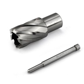 Annular Cutter JESTUOUS 1 Inch Cutting Diameter 3/4 Weldon Shank 1 Cutting Depth with Pilot Pin Slugger Bits HSS Kit for Magnetic Drill Press,1 Piece