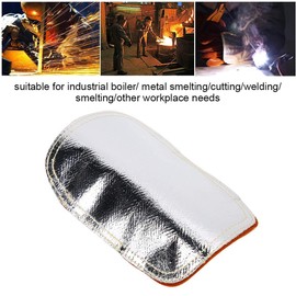 Welding Hand Pad, Guard Gloves, Leather Aluminized Back Heat Shield Split Cowhide