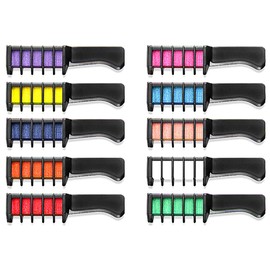 Namvo Hair Chalk Set 10 Colors Washable Brush Available Temporary Hair Dye Chalk for Party Hair Styling Birthday Gift
