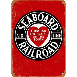 RetroRust 7 x 10 METAL SIGN - Seaboard Air Line Railroad - Vintage Rusty Look