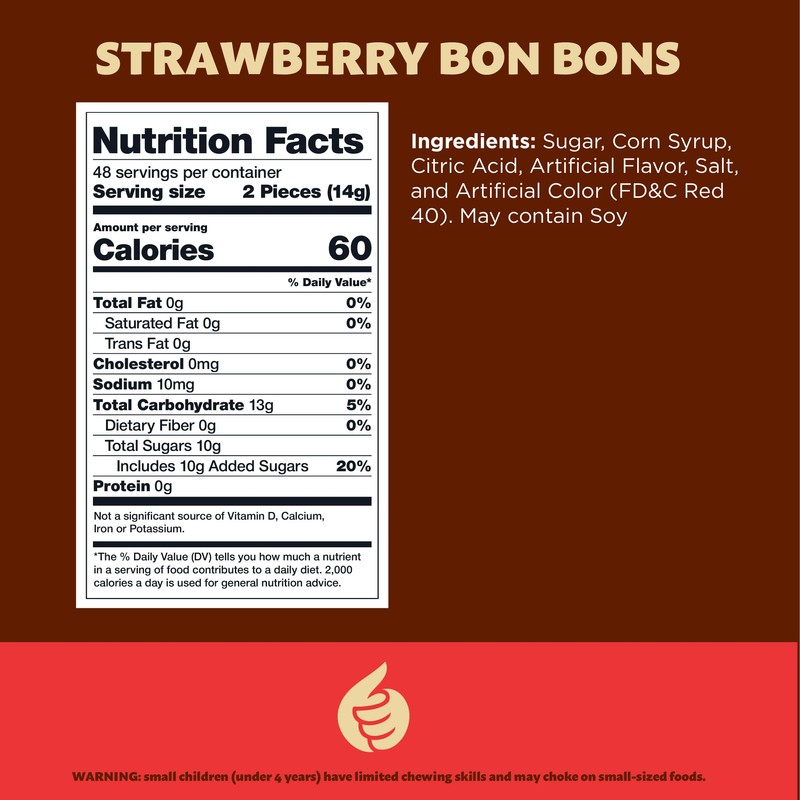 Strawberry Bon Bons Hard Candy, 1.5-Pound Pack