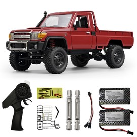 Skymaker MN82 RC Crawler 1/12 RC Truck 4x4 Toyota LC79 Remote Control Car 2.4GHz Off Road RC Car with Metal Drive Shaft & Two 1500mAh Battery RTR Vehicle for RC Hobby Adult Red