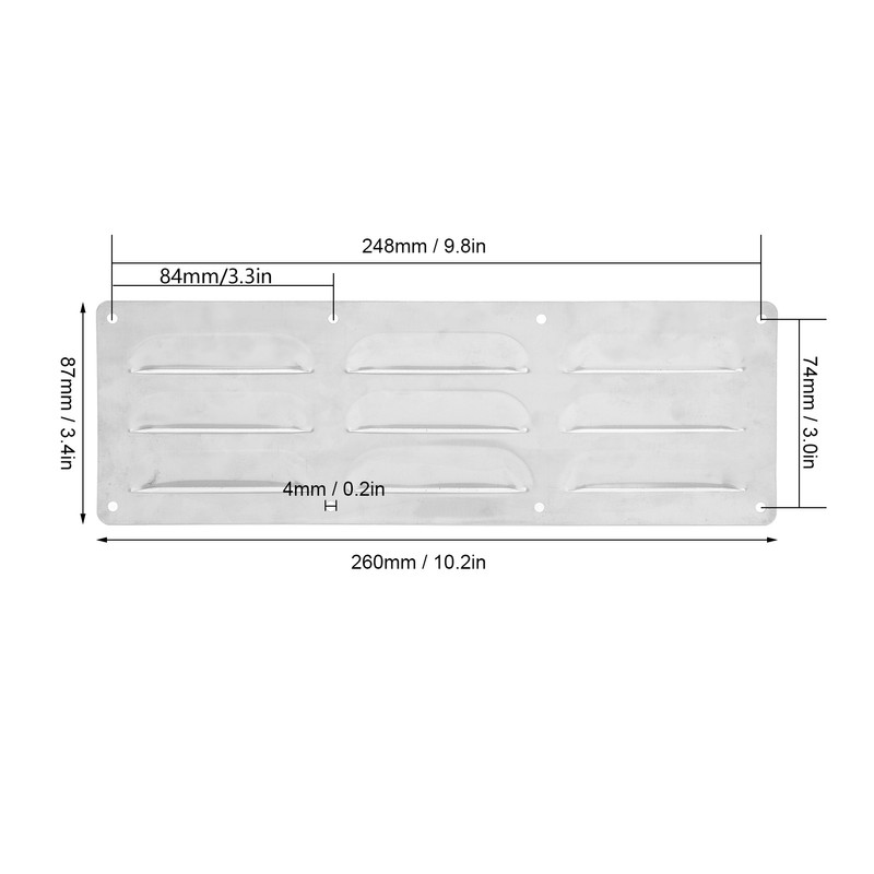 Air Vent Louver Grill Cover Stainless Steel Louver Ventilation Replacement