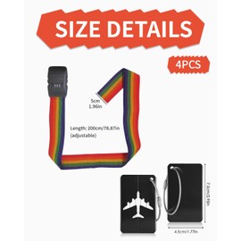 TOZBLEU 2 x Suitcase Straps, Suitcase Strap with Combination Lock, Luggage Belt for Travel Accessories, Adjustable Luggage Suitcase Strap, Contains 2 Luggage Tags