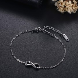 Flongo Anklet Friendship Bracelet, Friendship Bracelets for 2, Stainless Steel, Bracelet / Bangle / Anklet, Heart, Rose Gold / Silver, Elegant, for Women / Girls, Stainless Steel