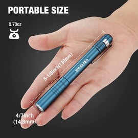 WORKPRO 4PC LED Pen Light Set Aluminum Handheld Flashlight Pocket Penlight Torch