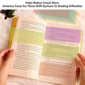 Professional Dyslexia Coloured Reading Overlays And Rulers ，8 Pcs Guided Reading Highlight Strips, Dyslexia, Overlay Reading Strips for Dyslexia and to Reduce Visual Stress ，Irlens Syndrome, and ADHD