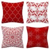Set of 4 Luxton Red Cushion Covers Home Decor Square