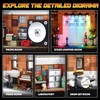 HiDectee Future Clock House Building Blocks with Retro Sports Car