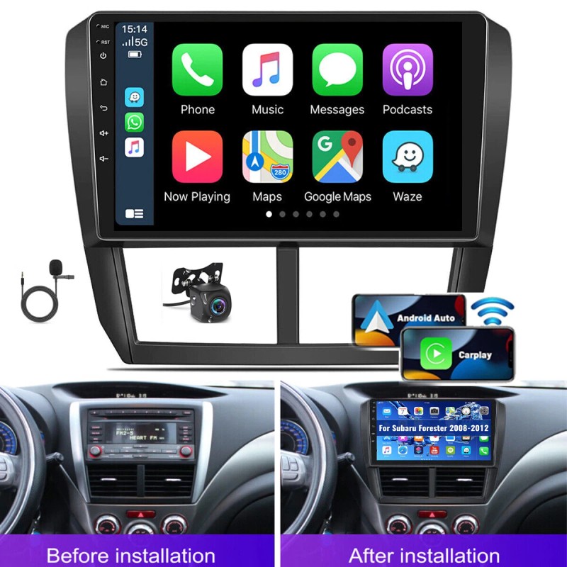 Fortdows CarPlay Radio Android13 Car Stereo Cam For Subaru Forester