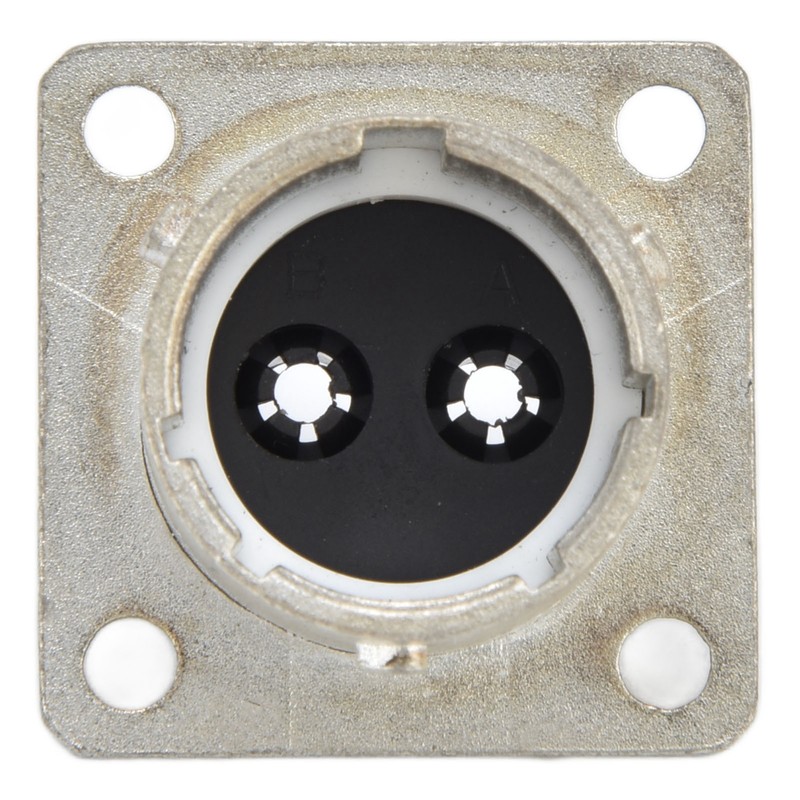 2 Pin Socket Square Flange Screw Mounting Power Connector Electric