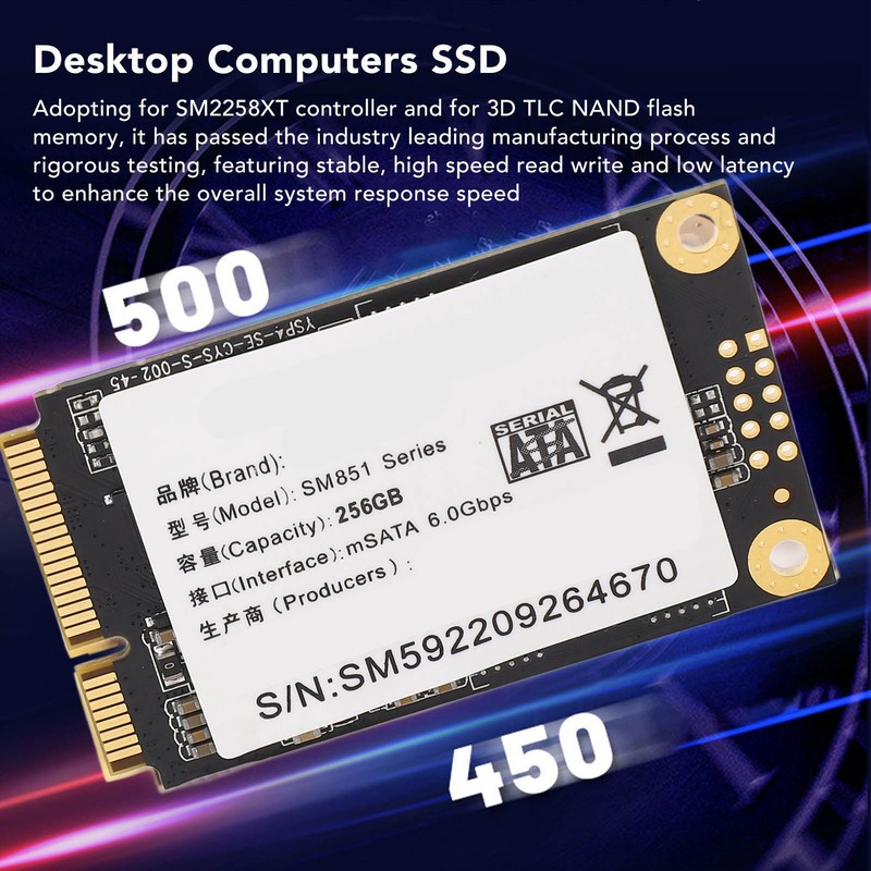 MSATA SSD 500MB/S Read Speed 450MB/S Write Speed High Speed