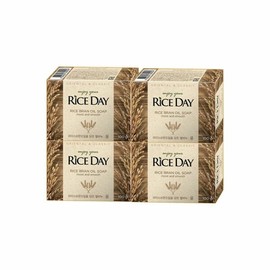 Rice Day Lion Rice Day Rice Soap Yoon 100g x 4 (WB6BF15) / 라이온 라이스데이 쌀비누 윤 100g x 4개 (WB6BF15)