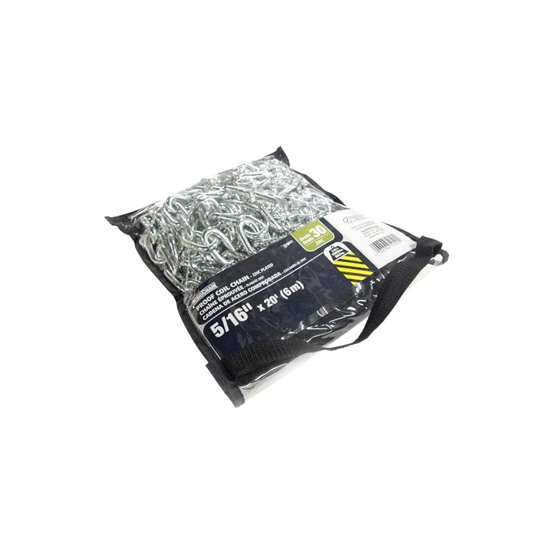 KingChain 525221 5/16-inch x 20 ft. Zinc-Plated Proof Tested Coil