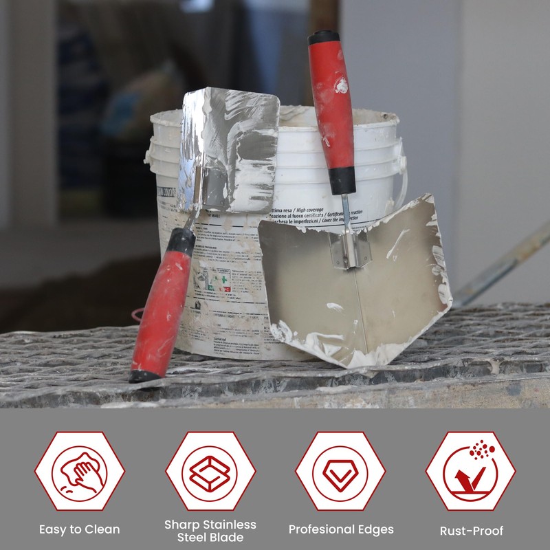 SUMED Drywall Corner Trowel 2 PC,SUMED 4'' Inside & Outside