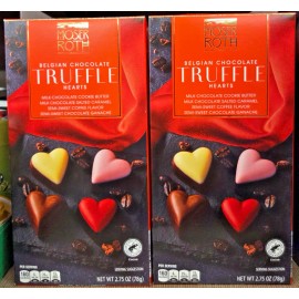 Moser Roth Belgian Chocolate Truffle Hearts 2.75oz 78g (2 Boxes)