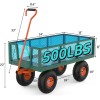 Heavy Duty 500Lbs Garden Cart Utility Wagon 180° Handle 10"