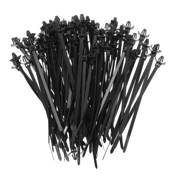 sourcing map 100pcs Push Mount Cable Zip Tie 5.9" x