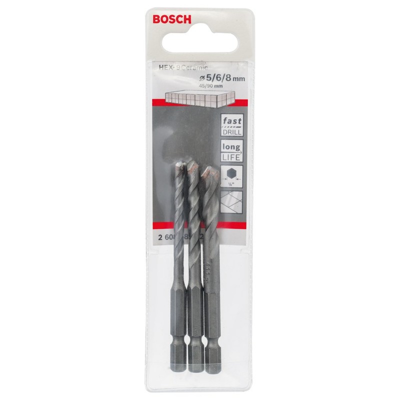 Bosch 2608589527 HEX Ceramic EU Tile Drill Bit, Grey