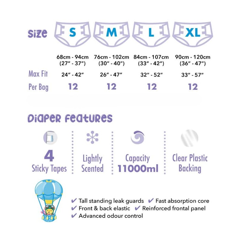 Rearz - Daydreamer - Adult MEGA 11L Adult Diapers (12