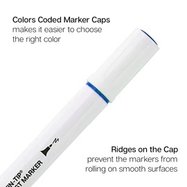 KINGART Studio Twin-Tip™ Permanent Alcohol-Based Sketch Markers (412-12), Storage/Travel Case, Set of 12 Unique Colors