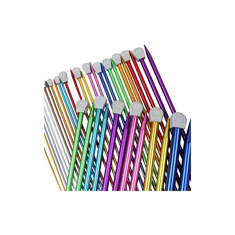 Coloured Knitting Needles Aluminium Metal Knit Pins 3.25mm x 35cm