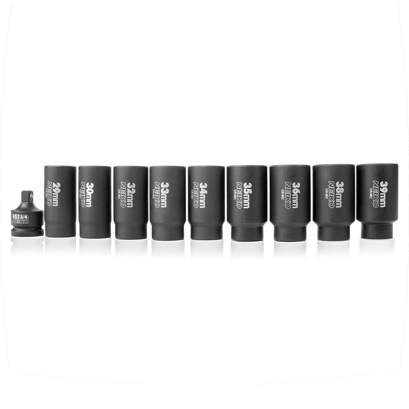NEIKO 02531A 10 Piece 12 Point Socket Set 1/2” Drive,