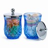 2 Pack Glass Qtip Holder Dispenser Set, Round Bathroom Apothecary