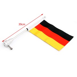 Artudatech Motorcycle Pannier Rack Vertical Flag Pole Germany Flag for Moto for Harley Davidson Touring Road King Glide & FLHT