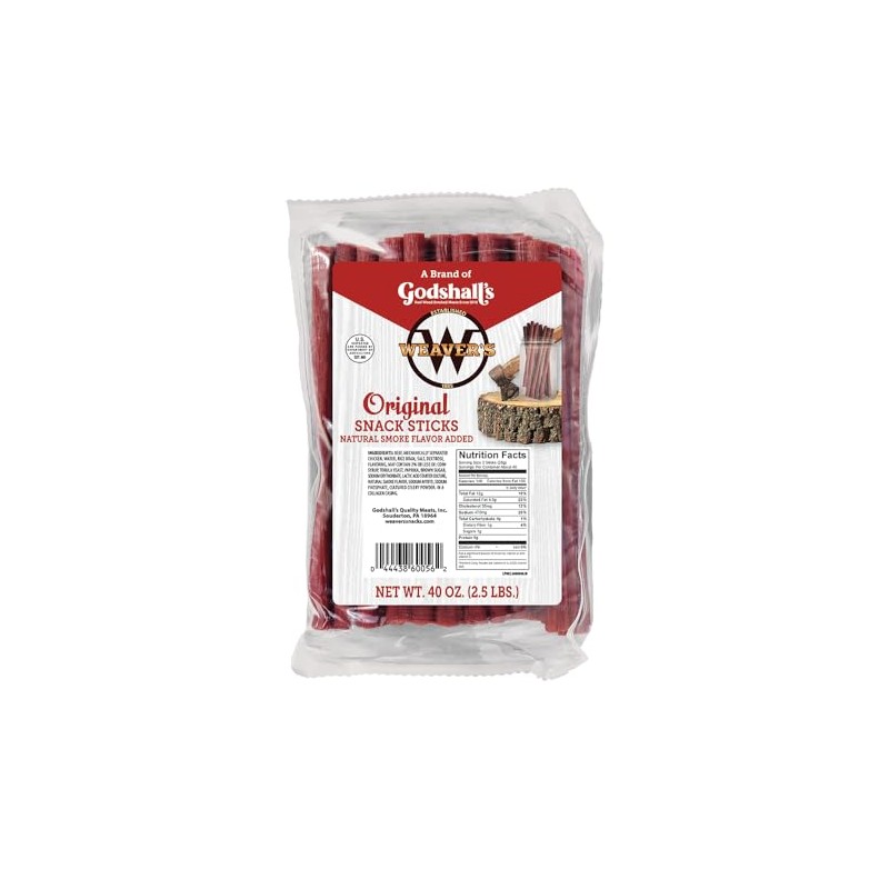 Weaver's Smoked Meats Snack Sticks, Original 2.5 LBS.