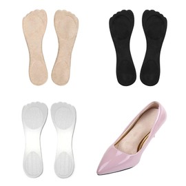 3 Stücke Schuheinlagen Gel Einlagen für Schuhe Damen Einlegesohlen Anti Gel Einlegesohlen Vorfußpolster Anti-Rutsch Unterstützung Lindert Fußschmerzen Geeignet für Männer und Frauen(Kunstleder)