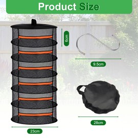 Forbabe 6-Layer Drying Net Herb Dryer Hanging with Hook Drying Net Herb Net for Drying Mesh Drying Net for Plant, Herbs, Spices, Vegetables, Meat