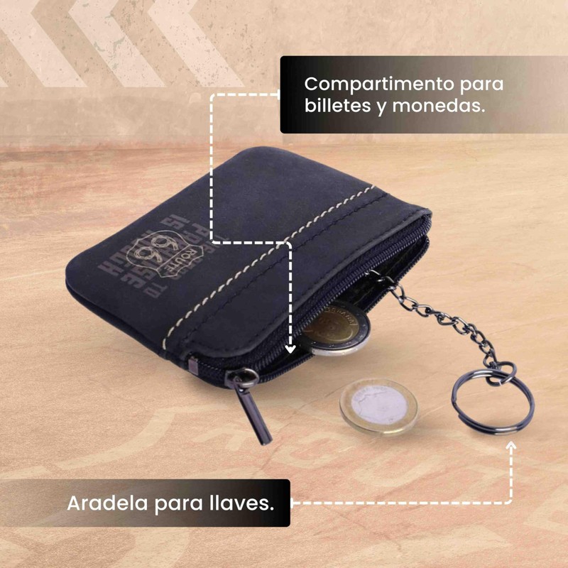 Route 66 - Mens Leather Wallet (RFID Protection) Slim Design