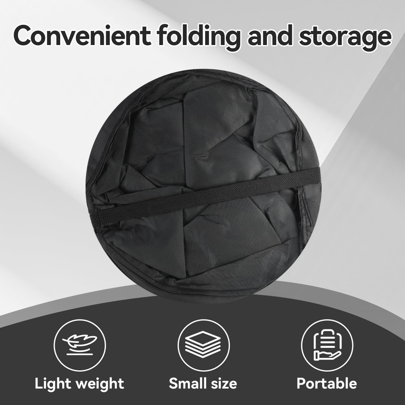 Black Compact Mini Collapsible Car Bin, Compact Foldable Car Rubbish