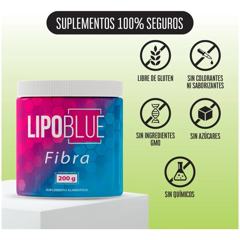 Kit De 3 Fibra Para Bajar De Peso Lipo Blue