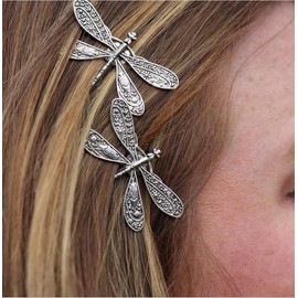 Dragonfly Hair Clip,Antique Headwear Wedding Retro Styling Hair Clip,Bridal Headdress, Color Head Wear Styling Hair Accessories for Girls Women Bobby Pins Hairpins French (1)