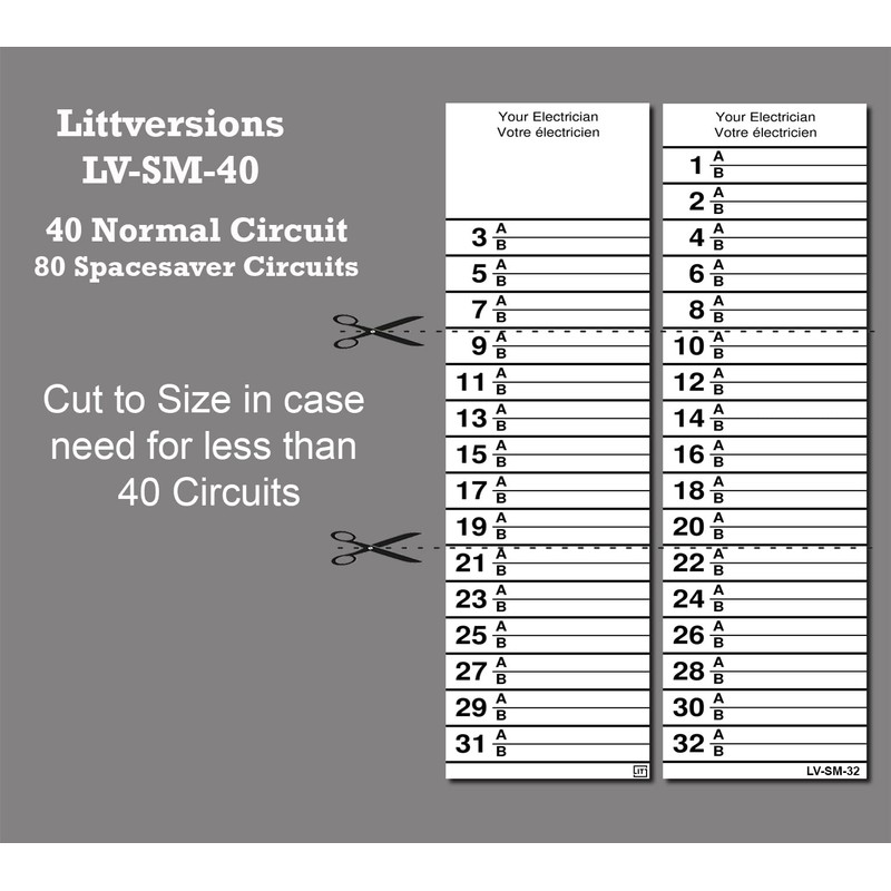 Littversions 40 Circuits 2 Pack Vinyl Circuit Breaker Panel Directory
