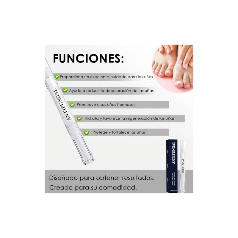 SINYI 2PCS lapiz antihongos,Lapiz Restaurador de Uñas，Producto portátil para el