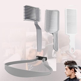 Hairdressing Tools Fade Comb Set of 4, 3 Hair Combs + 1 Hair Tie Barber Comb for Men Self-Cutting Anti-Static Barber Comb Men's Comb Curved Positioning Comb Flat Top Barber Barber Comb Barber Comb for Beginners Home & Salon (Gray, 4 Piece Combination Nat