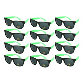 Edge I-Wear 12 Pack School Kids Neon Sunglasses UV400 Protection, for Boys and Girls for 80’s Style Party Sunglasses Party Favors 9402R/GN-12