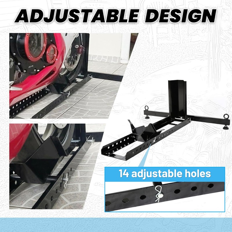 KUAFU Motorcycle Wheel Chock Stand Upright 1800 LBS, Wide Range