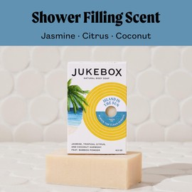 JUKEBOX Soap, Island In The Sun,Natural Bar Soap for Women,Cold Process,Light Scrub,Bath Soap,No Harmful Ingredients,Created for All Skin Types,Jasmine,Citrus,Coconut-a Dr. Squatch Brand-4.5oz, 3 Pack