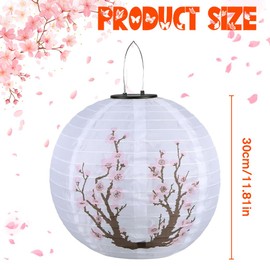 BIZOI 2 Stück Lampion Solar Outdoor, 12 Zoll Party Laterne, Led Solar Lampions Hängend, für Hochtzeit, Kirche, Party Dekoration, Draußen, Terrasse, Fest Deko, Außen Hängend, Gärten, Höfen, Balkon