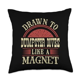 Dumpster Diving Funny Freegan Zero Waste Frugal Spender Throw Pillow